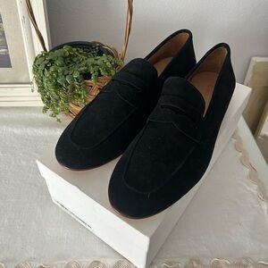 Quince Black Suede Loafers